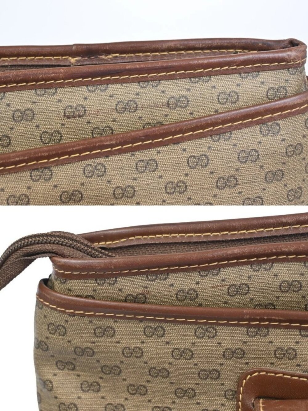 GUCCI Logo Micro GG Pattern Shoulder Tote Bag PVC Leather Brwn GHW Italy 05KC980 - Picture 9 of 16